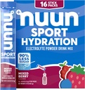 Nuun Sport Electrolyte w proszku Pakiety z magnezem, Wapń, Potas, Chlorek i Sodu, Nawodnienie Pakiety dla On- The-, Mieszane Berry Flavor, Gluten Free & Wegan, 16 Pojedyncze służby