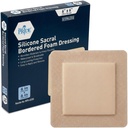 Medpride Adhesive Silicone Bordered Foam Wound Dressing Pads- 6 inches by 6 inches, 10 Pack-Trauma Bandaging for Ulcers, Post Op Wounds, Injuries- Individually Wrapped-Sterile, Pain-Free Removal