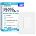 Waterproof Adhesive Island Dressing [Pack of 100], 3" x 4" Sterile Bordered Gauze, Breathable Island Wound Dressing, Individually Wrapped Adhesive Gauze Bandages with Non-Stick Central Pad