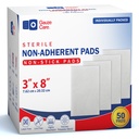 Gauze Care 3x8 Inch - Pack 50 Non-Stick Gauze Pads for Wounds, Non-Adherent, Highly Absorbent, Painless Removal, Individually Wrapped for Extra Protection