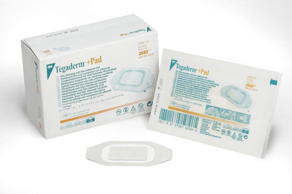 3M(TM) Tegaderm(TM) +Pad Film Dressing with Non-Adherent Pad 3582