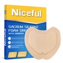 Niceful Sacral Silicone Foam Dressing 7.1"x8" 5 PCS Bandages for Bed Sore | Sacral Contoured Ultra-Soft, 15X Absorption Anti-Maceration, Fits Sacrum Curve, Waterproof Hypoallergenic, Bedsores