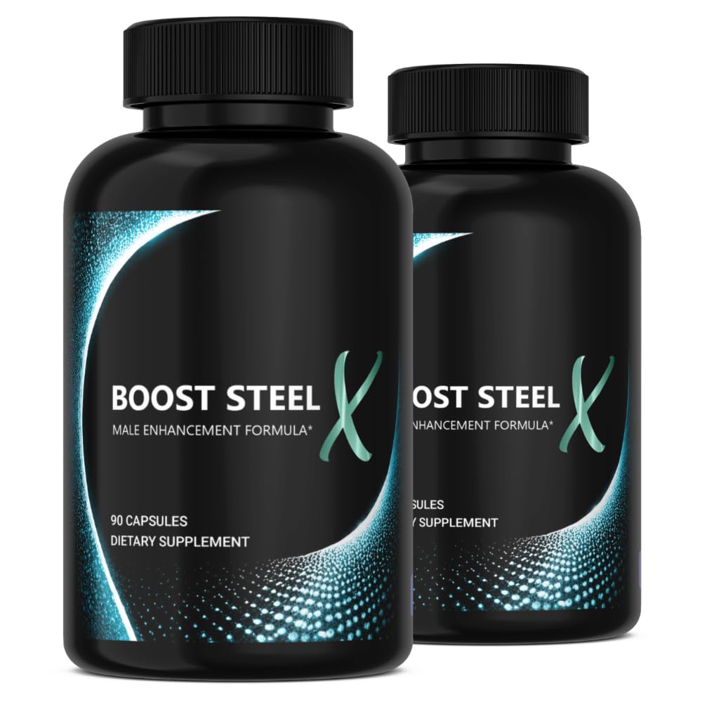 (2 Pack) Boost Steel X Male Pills Advanced Formula*, Boost SteelX Dietary Supplement, 180 Capsules