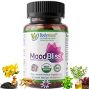 Bodymune Organic MoodBliss | Supports a Calm, Relaxed & Positive Mood* | with Ashwagandha, St. John's Wort & Lemon Balm | USDA Organic, USA-Made, Non-GMO, Gluten-Free - 60 cts.