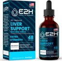 Liver Cleanse Detox & Repair - pflanzliche Leber Unterstützung Milchdistel Supplement - Silymarin Milchdistel Ergänzungen mit Dandelion Root, Chanca Piedra, Turmeric Root & Artichoke Extract - 2 Fl Oz von E2H