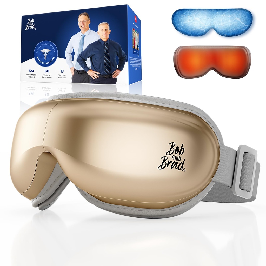 BOB AND BRAD Eye Massager with Heat and Cooling, FSA Eligible HSA Eligible, Eye Massager for Migraine, Heated Eye Mask for Dry Eye Headache Relief Sleep Improve, Ideal Fathers Day Dad Gifts