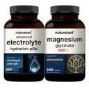 NatureBell Magnesium Glycinate Capsules 500mg & Advanced Electrolyte Hydration Pills Bundle Pack | Chelated & Purified Mineral | Fast Hydrating Keto Electrolytes