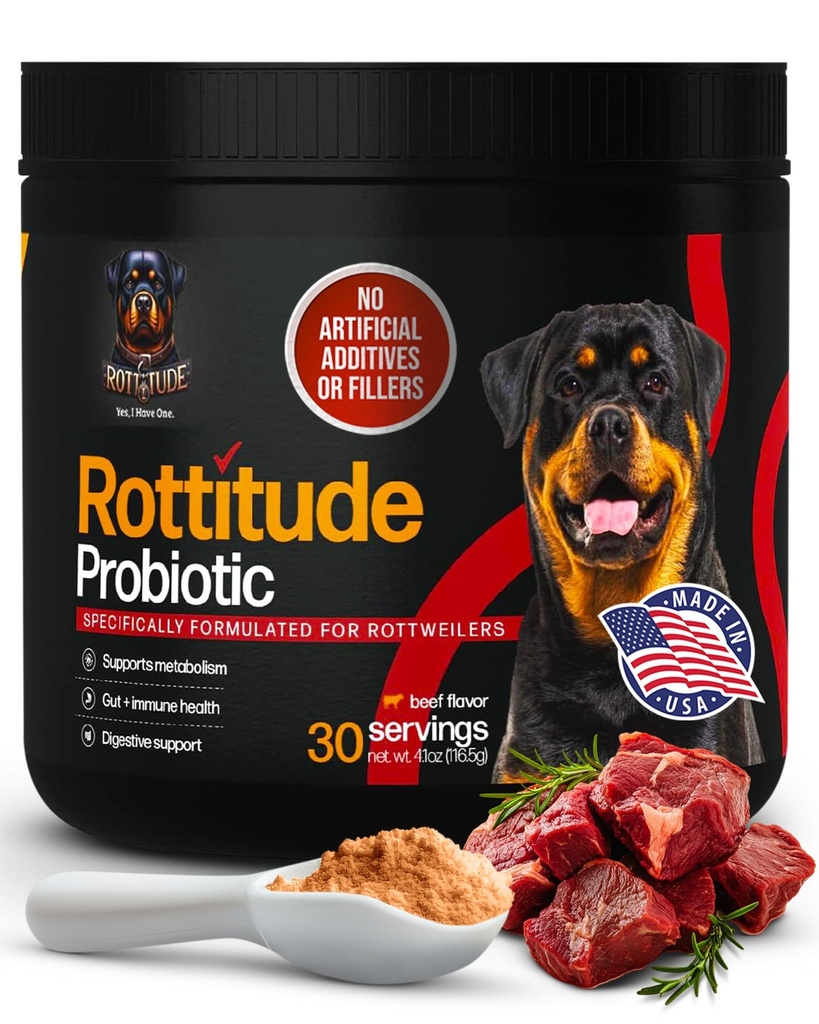 Probiotics for Dogs – Natural Dog Probiotics for Digestive Health, Gut Health, Yeast, Itchy Skin & Itchy Ears – Probiotic for Dogs – Dog Probiotic Supplement for Rottweilers