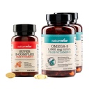 NatureWise [1] Super Vitamin B Complex + Vitamin C - Vegan Non-GMO - 60 Tablets[60-Day Supply] + (Pack of 2) Omega 3 Fish Oil 1000mg + Vitamin E - Wild-Caught - 60 Softgels[30-Day Supply]