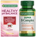 Nature's Bounty Super B Complex with Vitamin C & Folic Acid, 150 Tablets + Healthy pH Balance Vaginal Probiotic, 30 Count – Energy, Immunity & Feminine Health Support Bundle