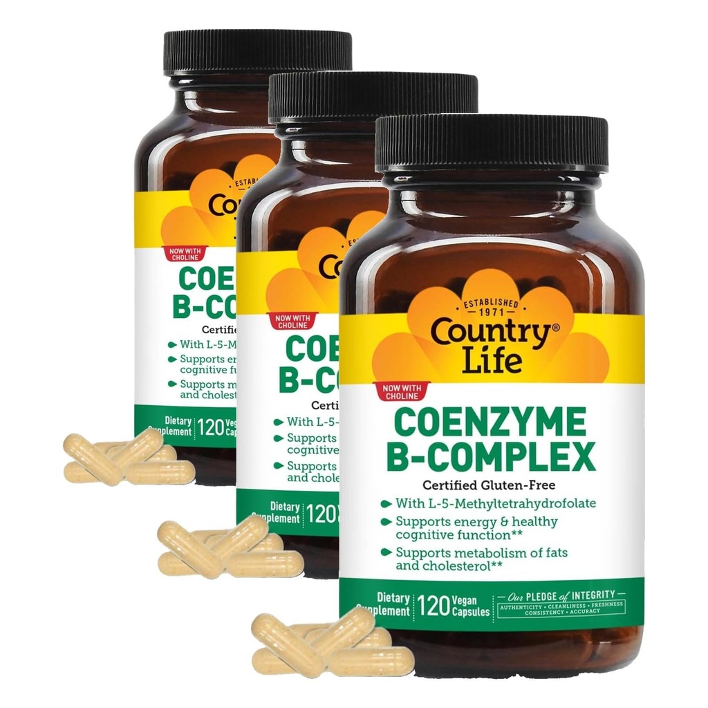 Country Life Coenzyme B-Complex, 120 Capsules (Pack of 3)