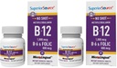 Superior Source No Shot Vitamin B-12 Methylcobalamin 1000 mcg, B-6 & Folic Acid 800 mcg - Supports Brain & Heart Health - Aids Natural Energy Levels - 60 Sublingual Dissolving Tablets (Pack of 2)