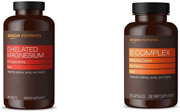 Elements Chelated Magnesium Glycinate (240 Tablets) and Elements B Complex (65 Capsules)