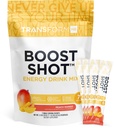 TransformHQ Boost Shot Powder Drink Stick Packets (Peach Mango) 7 Pack | Energy Supplements for Women & Men, with Caffeine, Vitamin B12, B9, B6 & B3
