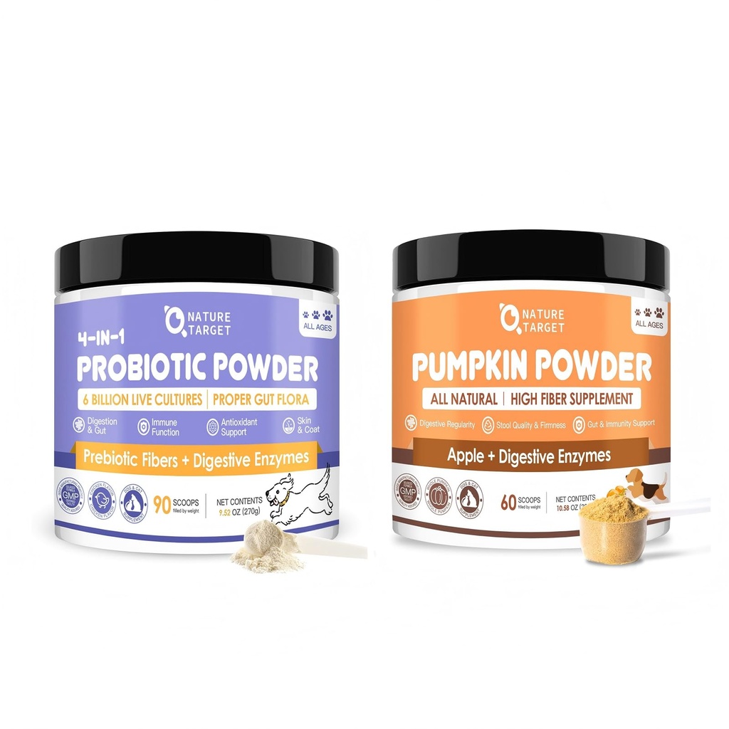 Probiotics Powder for Dogs & Pumpkin Powder for Dogs