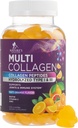 Collages Grickes amb 2500 mcg biotín - Hidroment Protetin Tipus I III Collage Apjecte C i Zinc - Implementació de pel cabell, pell, Nals, Tsty Orange Flavor - 120 Ggamery