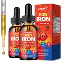 Iron Supplements for Kids Ages 4+, Liquid Iron Drops with Ferrous Bisglycinate, Vitamin C, Active Folate, B12, Zinc & Glycine, Kids Multivitamin with Iron, No Added Sugar, Strawberry Flavor, 4 Fl Oz
