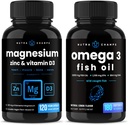 NutraChamps Magneesium Tsink & Vitamiin D3 kapslid ja Omega 3 kalaõli kapslid 2 Pakend