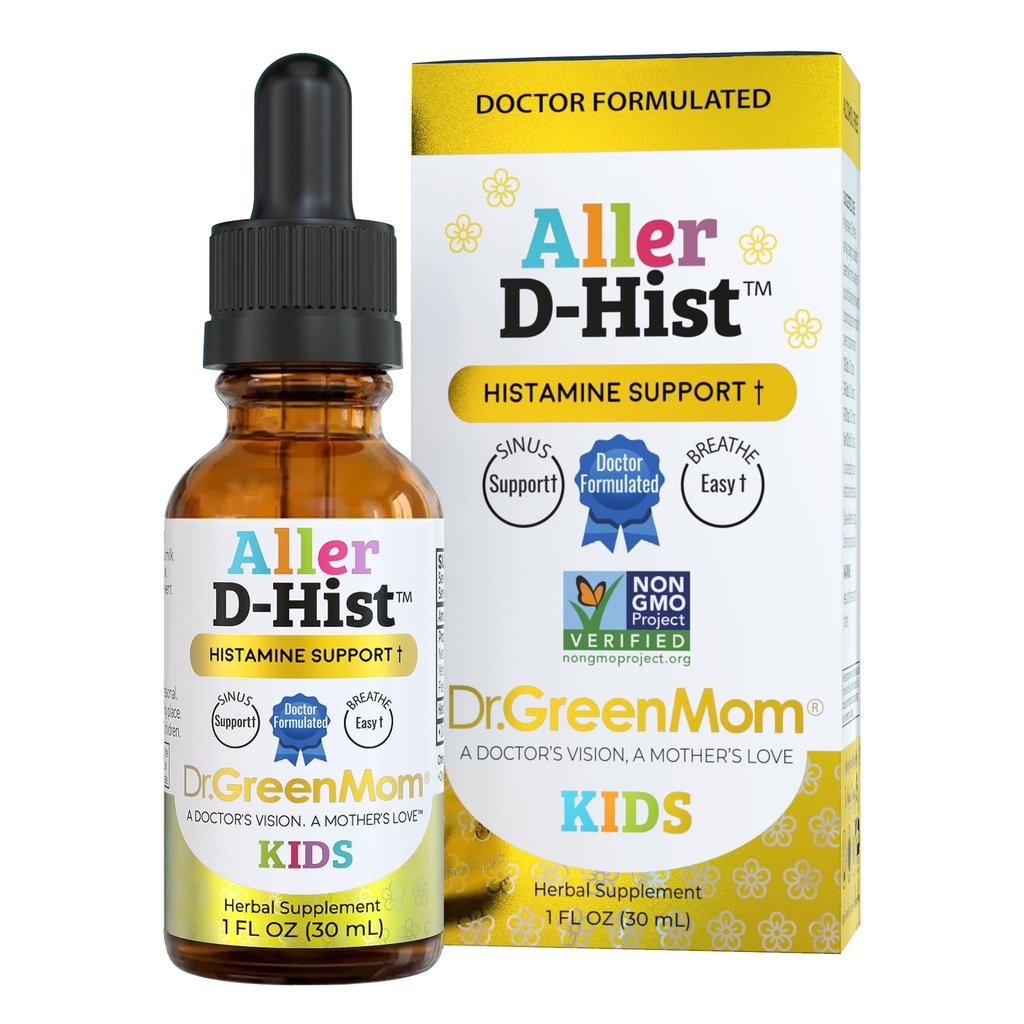 Aller D-Hist Kids | Runny Nose & Itchy Watery Eye Support Drops | Seasonal Histamine & Respiratory Support for Kids, Toddlers & Infants | Non-Drowsy | Non-GMO, 1 fl oz