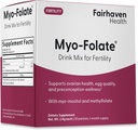 Fairhaven Health Folat in Myo Inositol prašek za ženske - 1 na dan, dodatek plodnosti žensk, zdravje jajčnikov in kakovost jajc - 2000 mg Myo-Inositol in 333 mcg metilfolat – 30 packs