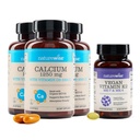 (Pack of 3) NatureWise Calcium 1250mg + D3 1000IU + Organic MCT Oil - 60 Softgels[30-Day Supply] + [1] Vitamin K2 - MK-7 100mcg + MK-4 500mcg - Non-GMO - 90 Softgels[3-Month Supply]