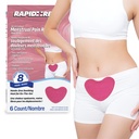 Rapid Relief Air Activated Menstrual Heat Patch, Heart Period Patch 6 Count | Period Cramp Relief, Ultra-Thin, Odorless, Discreet, Up To 8 Hours of Heat Therapy, Disposable, Worn Over Undergarments