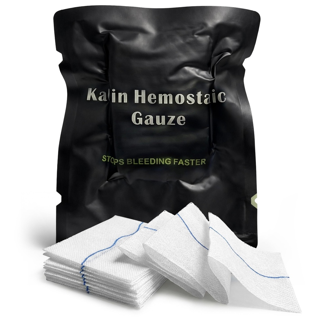 Kaolin Hemostatic Combat Gauze 3 x 12.5 ft Flexible Z Fold Wound Packing Gauze for Stop the Bleed Trauma Kits First Aid Emergency Medical Supplies 1-Pack