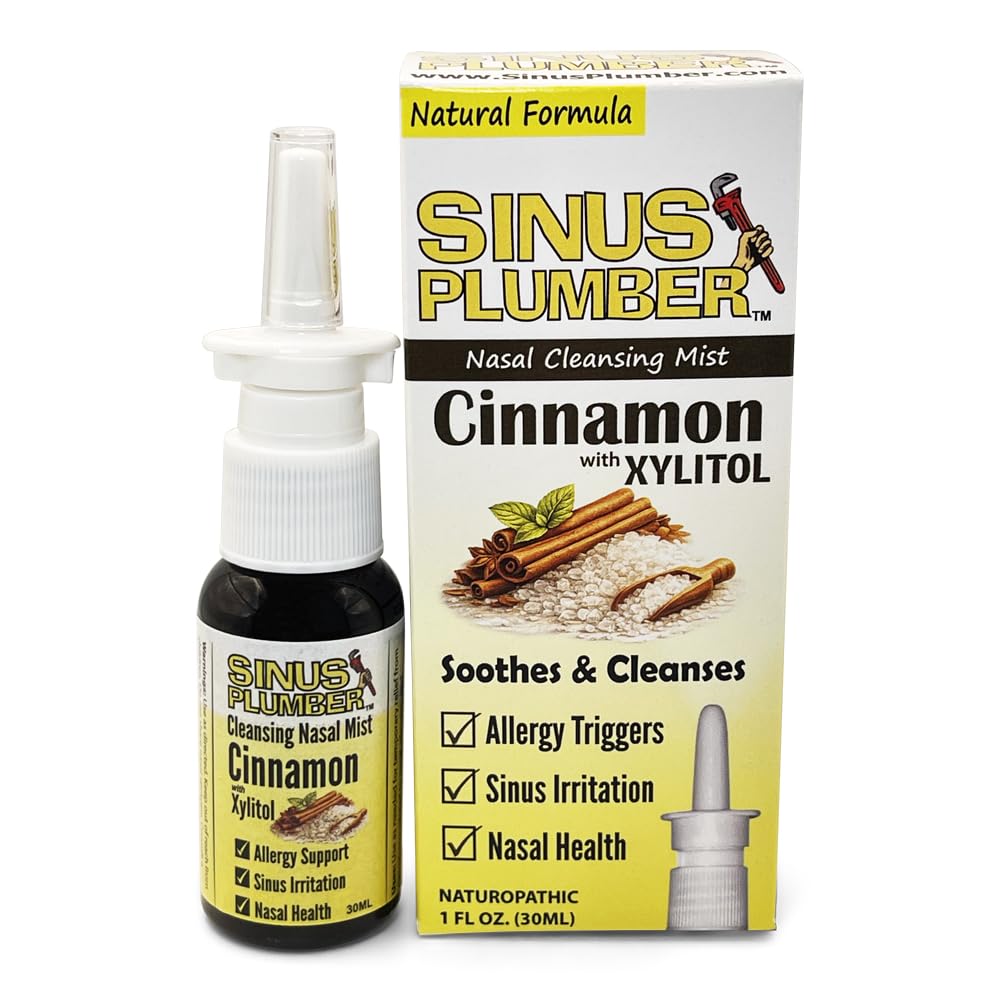 Sinus Plumber Xylitol Cinnamon Nasal Spray, Daily Nasal Cleanse, 30 mL | with Xylitol, Ceylon Cinnamon | Cleanses, Clears, Moisturizes | Congestion, Allergies, Sinus