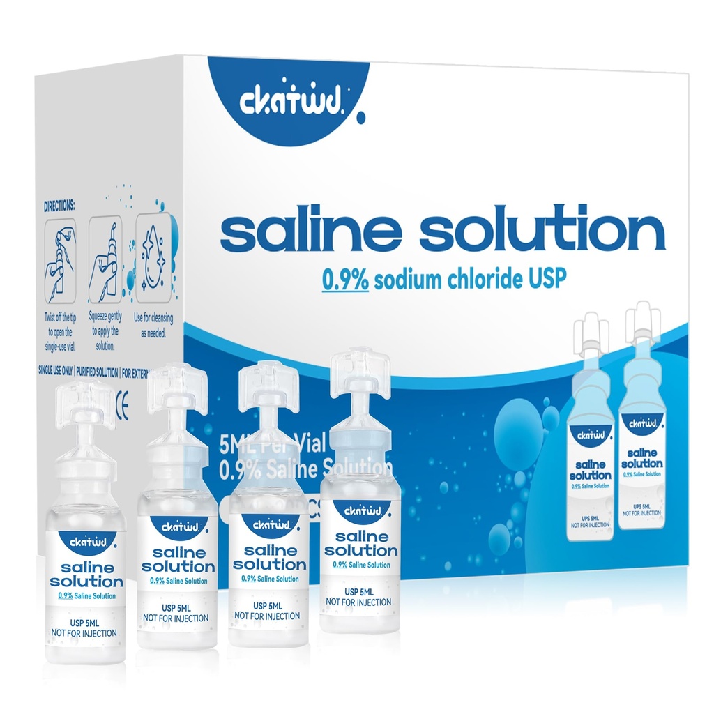 0.9% Saline Solution for Daily Use, 30 Vials 5ml