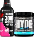 PROSUPS L-Carnitine 3000 无兴奋剂液体喷射(31架,龙果)和Hyde Max泵为男女预先工作(20架,蓝雷兹)
