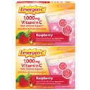 Emergen-C 1000mg Vitamin C Powder, with Antioxidants, B Vitamins and Electrolytes, Vitamin C Supplements for Immune Support, Caffeine Free Drink Mix, Raspberry Flavor - 60 Count/2 Month Supply