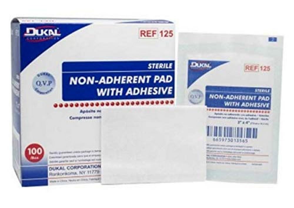 Dukal 29013M Economy Non-Stick Adhesive Pad with Adhesive, 2" x 3"