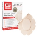 Neo G Opti-Heal Silicone Foam Flex Dressing – Absorbent, Adhesive Foam Wound Dressing for Knee Cuts, Elbow Cuts, Post Surgical Wounds & Pressure Ulcers, Gentle Removal, Showerproof – 3.8” x 3” – 4 Pcs
