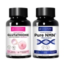 DermaPure+ Complete Skin Care Combo – Glutathione Whitening & NMN Anti-Aging Supplements, Support Youthful Skin, Dark Spots, Hypopigmentation, Melasma & Acne Scars, NAD+ Boost, Reduce Wrinkles