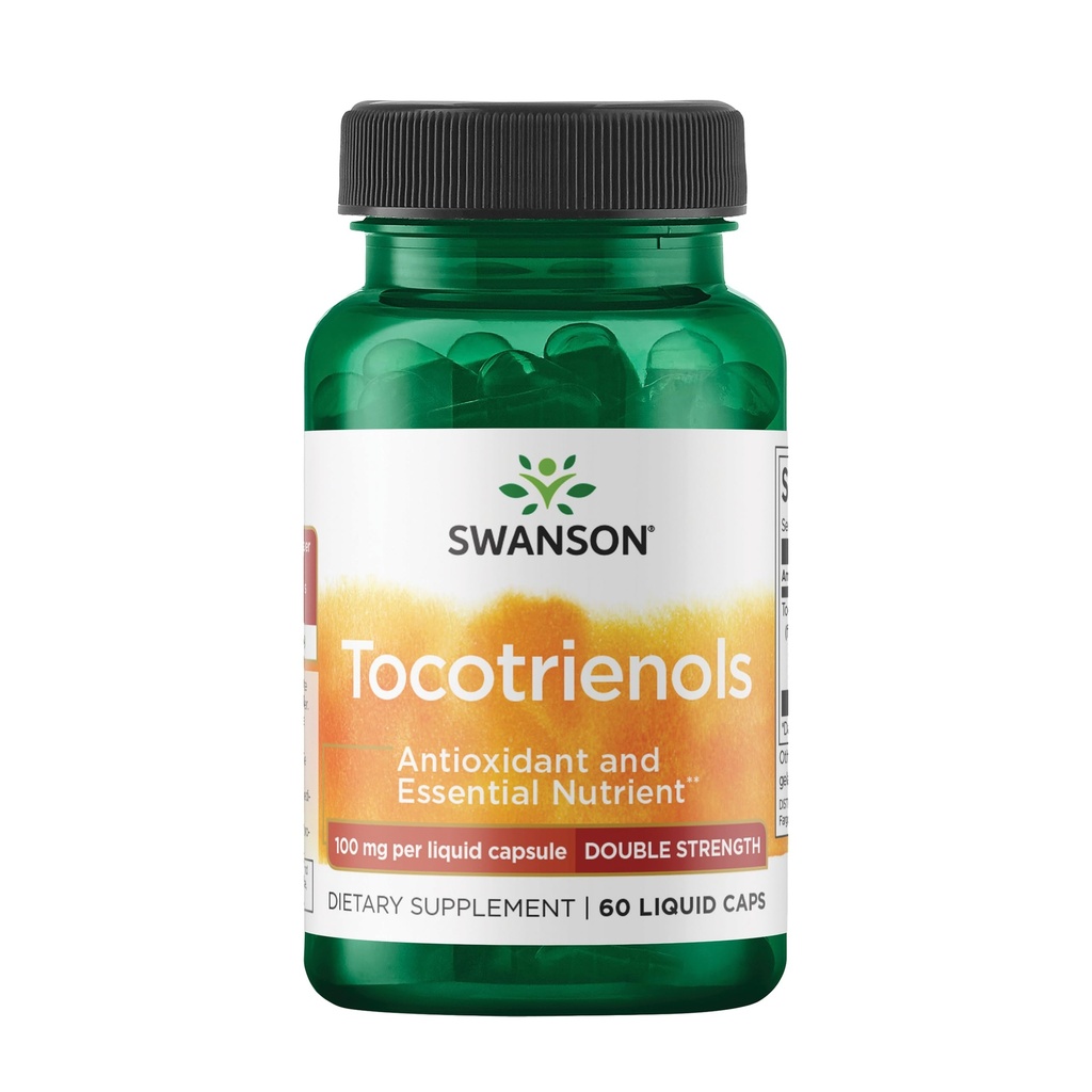 Swanson Double Strength Tocotrienols Antioxidant Supplement for Heart-Health-Conscious Adults with Delta- and Gamma-Tocotrienols (60 Liquid Capsules, 100 mg Each)