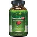 Irwin Naturals Brain Awake RED with Nitric Oxide Booster - 60 Liquid Soft-Gel - Support Brain Health & Optimize Performance - 20 Total Servings