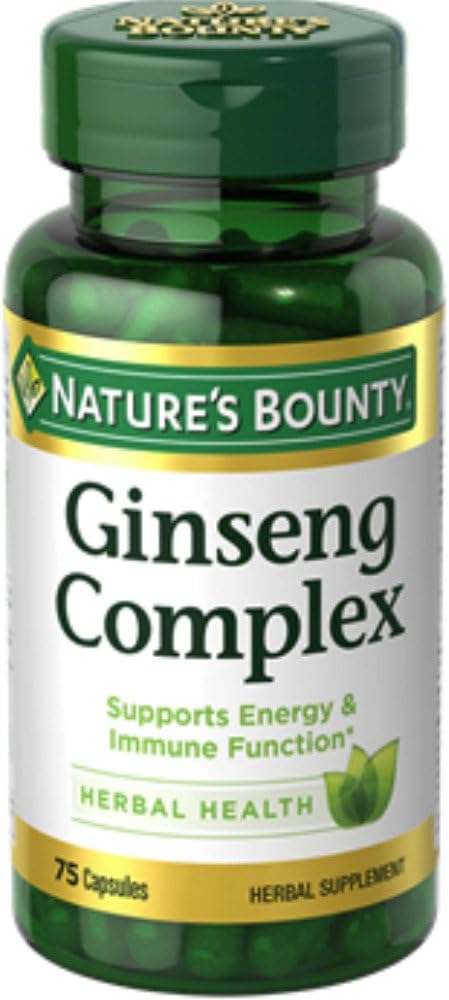 Nature's Bounty Geneseng Complex Herbal Health קפסולות 75 ea (חבילה של 5)
