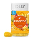 OLLY Probiotic Gummy, Immune System and Digestive Support, 1 Billion CFUs, Chewable Probiotic Supplement, Mango Flavored, 40 Day Supply - 80 Count