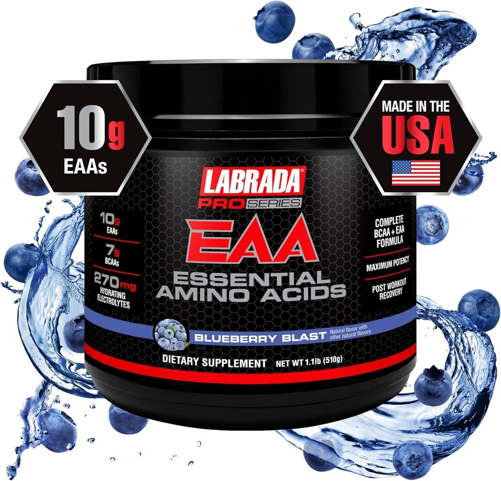 Pro Series EAA Maximum Potency Complete Essential Amino Acid Hydrating Formula 10g EAAs 7g BCAAs & 270mg Hidratazioa Elecrolytes Recovery and Performance (Blueberry Blast)