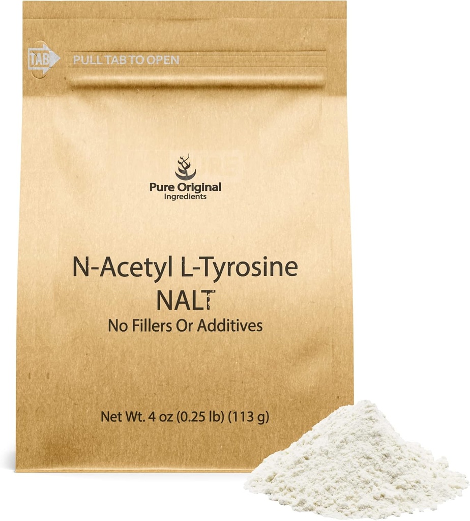 PURE ОРИГИНАЛНИ СУРОВИНИ N-Acetyl L-Tyrosine Powder (4 oz) NALT, Винаги чист, без пълнители или добавки