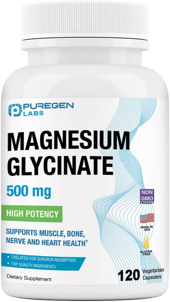 Magnesium Glycate 500mg [เครื่องราชอิสริยาภรณ์] 120 Vegie Caps, Chelended for over Absorption | no Aditives   Non-GMO, No Gluten and Dairy, รองรับกล้ามเนื้อ, เข้าร่วมและสุขภาพในสหรัฐอเมริกา