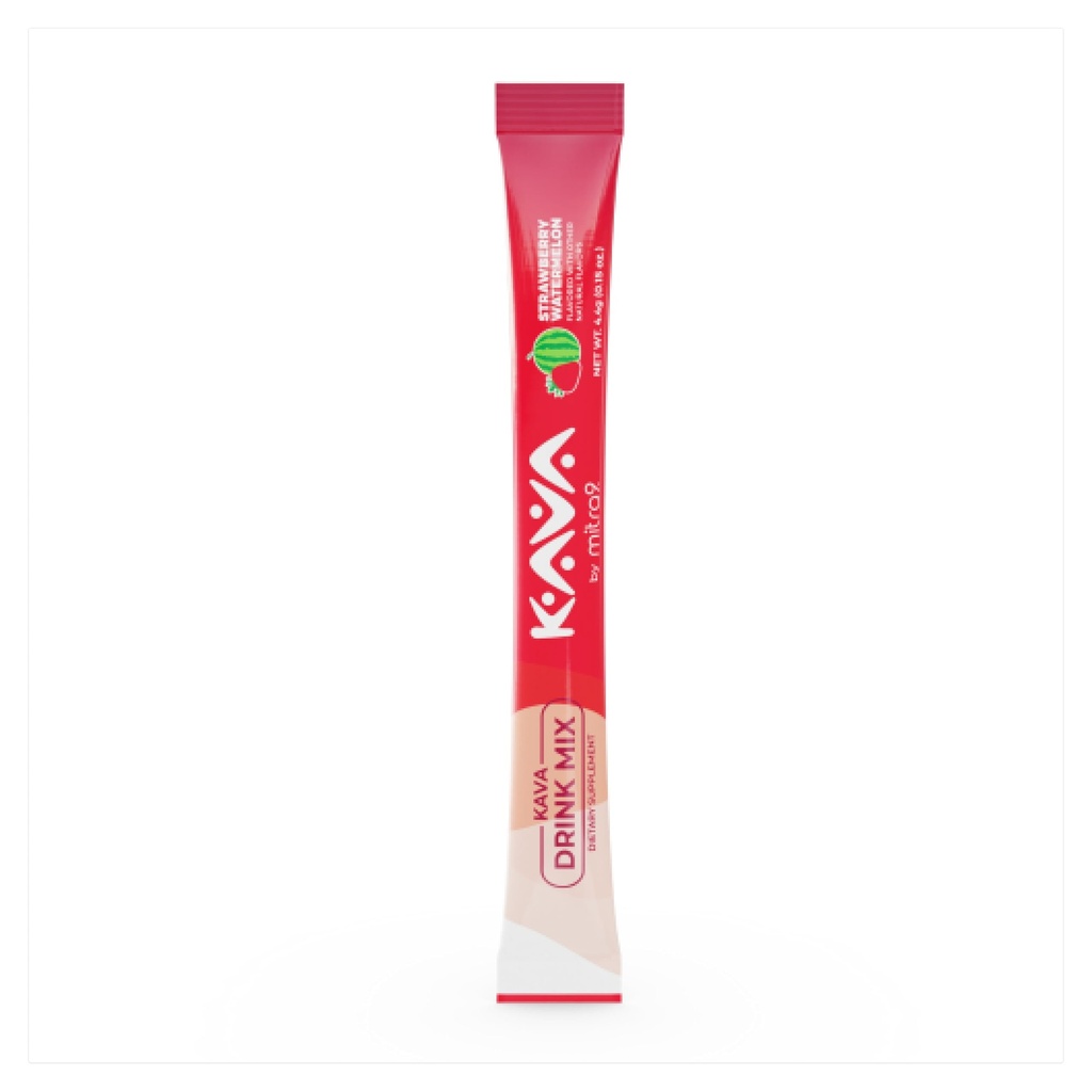 Mitra9 Kava Drink Mix | Strawberry Watermelon | 5 Stick Packs | Kava Root Extract Powder for Relaxation & Stress Relief | Non-Alcoholic, Zero Calorie | Single-Serve Packets