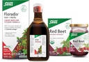 Floradix Iron & Herbs (16,9 oz) & Salus Red Beet Crystals (7 oz) - Järntillskott för hälsosam energistöd * & Organic Nutritional Beet Root Drink Mix