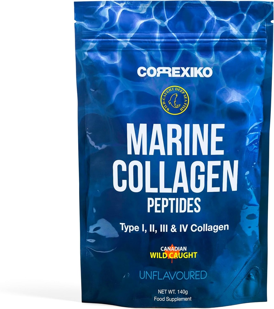 KORREXIKO Marine Collagen Toz əlavə Unflavored - 10.000mg Double Hydrolyzed Collagen Peptides - Maksimum Absoreksiya üçün Formulated - Saç, Skin & Nails - 5oz, 14 Xidmət