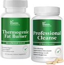 DR VITAMIN SOLUTIONER Termogeniske Fat Burner og Detox Cleanse Bundle - 15 dages rengøring for vægttab, Gut Health, og Bloating Relief - 90 kapsler