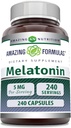 Melatonin的神奇配方 = 5 Mg Per service = 240 Capsules = 非GMO = Gluten Free = 在美国制造
