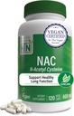 Health Thru Nutrition NAC N-Acetyl-Cysteine 600mg 120 Capsules | Vegan Certified | The Purest NAC Supplement | Supports Healthy Lung Liver Functions & Cellular Health | Non-GMO Soy & Gluten Free