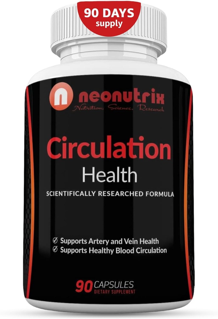 Krv Circulation Health Supplement for Vein Health & Artery Health - L-Arginín, Ginger Root, Hawthorn & Diosmin Kardiovaskulárne doplnky - Prírodné circulation Supplements - 90 Kapsule od Neonutrix