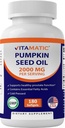 Vitamatic Pumpkin Seed Oil 2000mg Softgel Capsules por Serving - 180 Softgels - 1000 mg por softgel