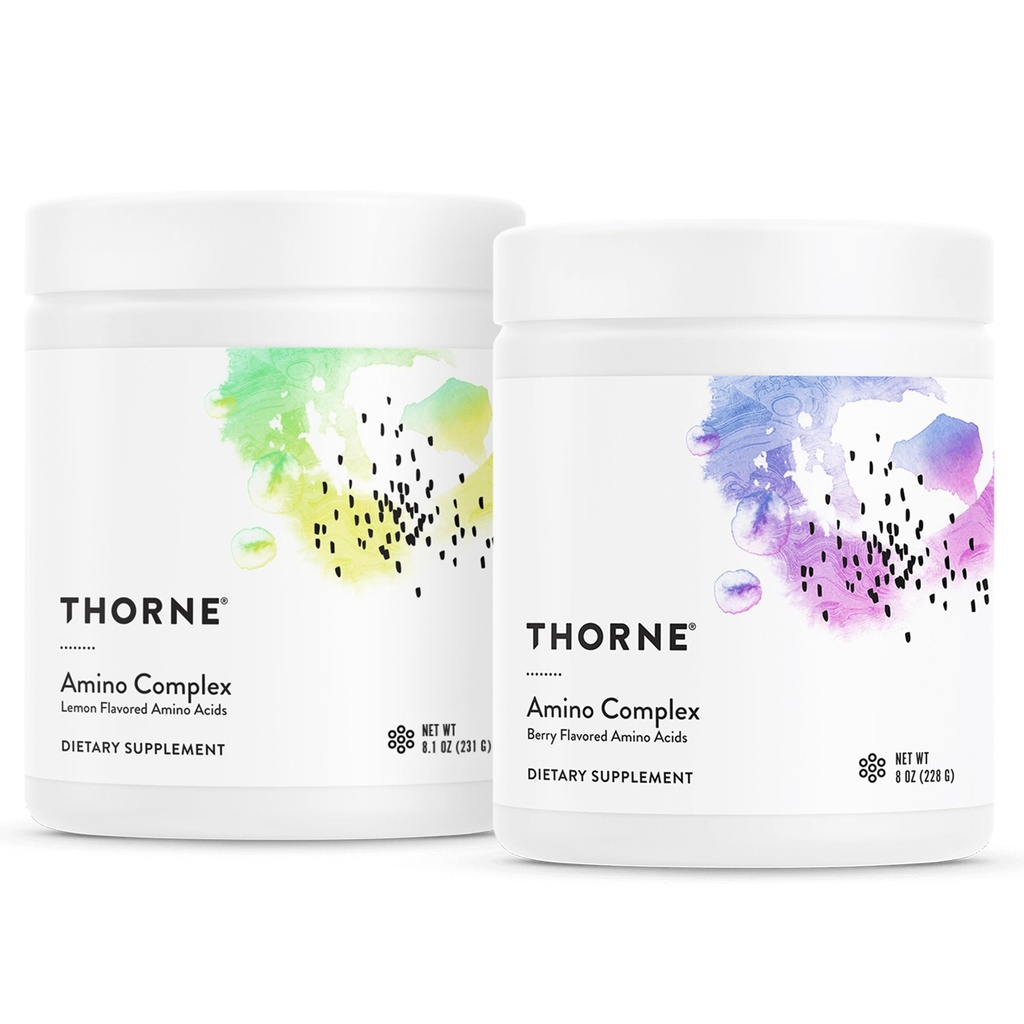 THORNE - Amino Complex Bundle - Promotes Lean Muscle Mass and Energy Production - Lemon & Berry Flavors